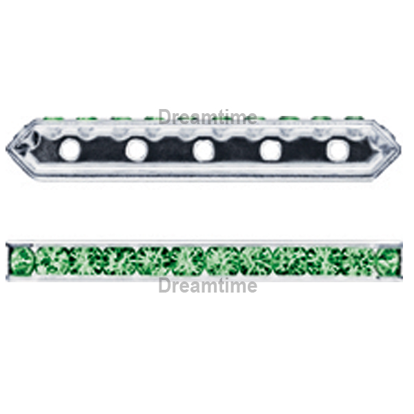 Dreamtime Crystal DC 77730 Rondelle Spacer Bars 5 Hole Fern Green/Silver